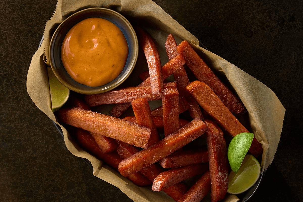 Spam Fries — Crispy fries topped with spam.
